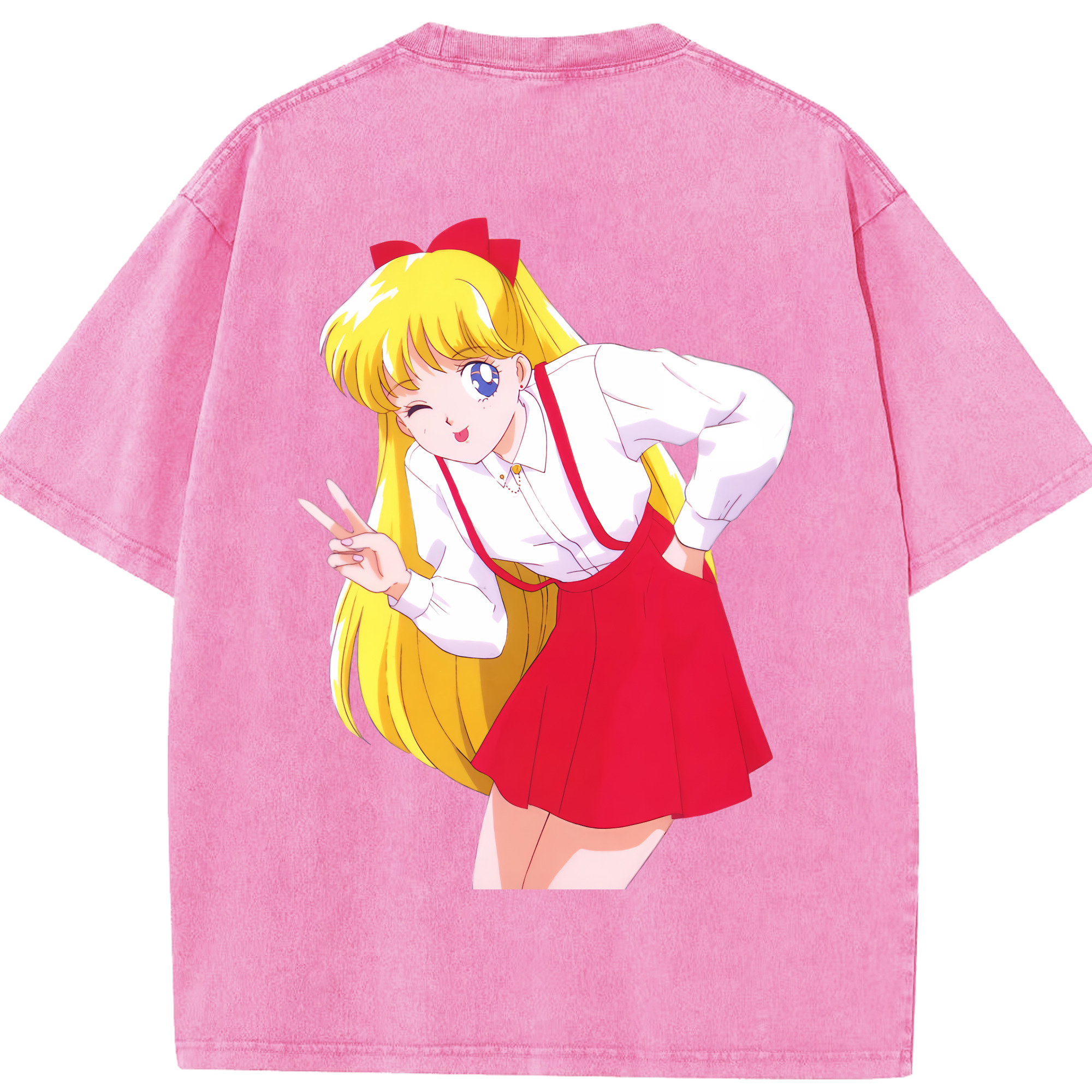 （画像用） 美少女戦士セーラームーン 愛野 美奈子 あいの みなこ Sailor Moon Aino Minako 綿100% ヴィンテージ風 半袖Tシャツ（背面プリント）